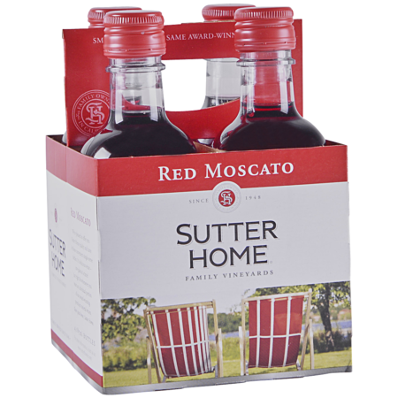 SUTTER HOME RED MOSCATO 4PK-187ML