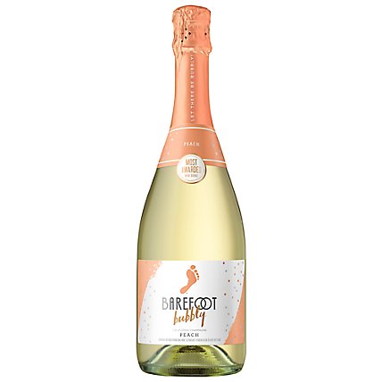 BAREFOOT BUBBLY FLAVORED CHAMPAGNE PEACH 750ML