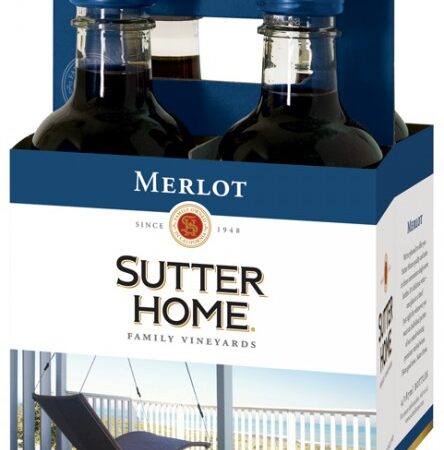 SUTTER HOME RED MERLOT 4PK-187ML