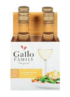 GALLO FAMILY WHITE CHARDONNAY 4PK-187ML