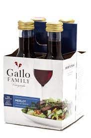 GALLO FAMILY RED MERLOT 4PK-187ML