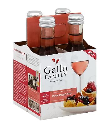 GALLO FAMILY PINK MOSCATO 4PK-187ML