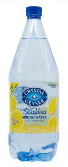 CRYSTAL GEYSER SPARKLING  WATER LEMON FLAVOR 1.25 LTR